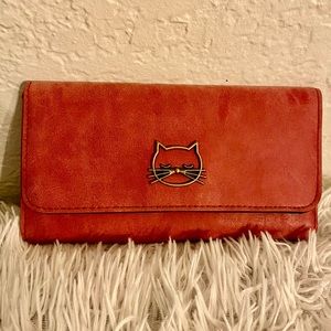 Red/Pinkish Cute Kitty Wallet Like New. Mossimo Supply Co.